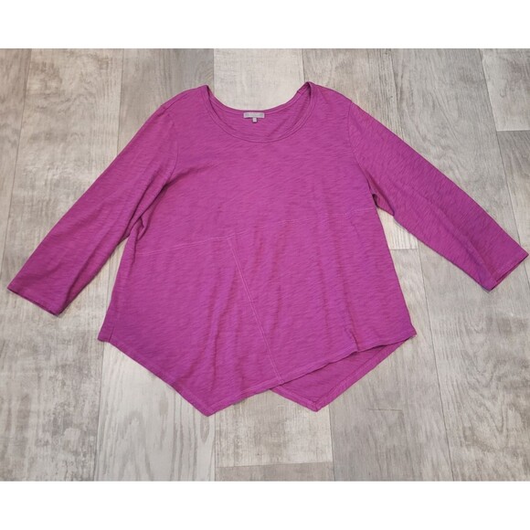 Habitat Size XXL PURPLE Lagenlook Tunic Top Asymmetrical Hem Cotton Minimalist - Picture 1 of 6